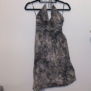 Express Women’s 100% Silk Animal Print Halter Dress. size 0